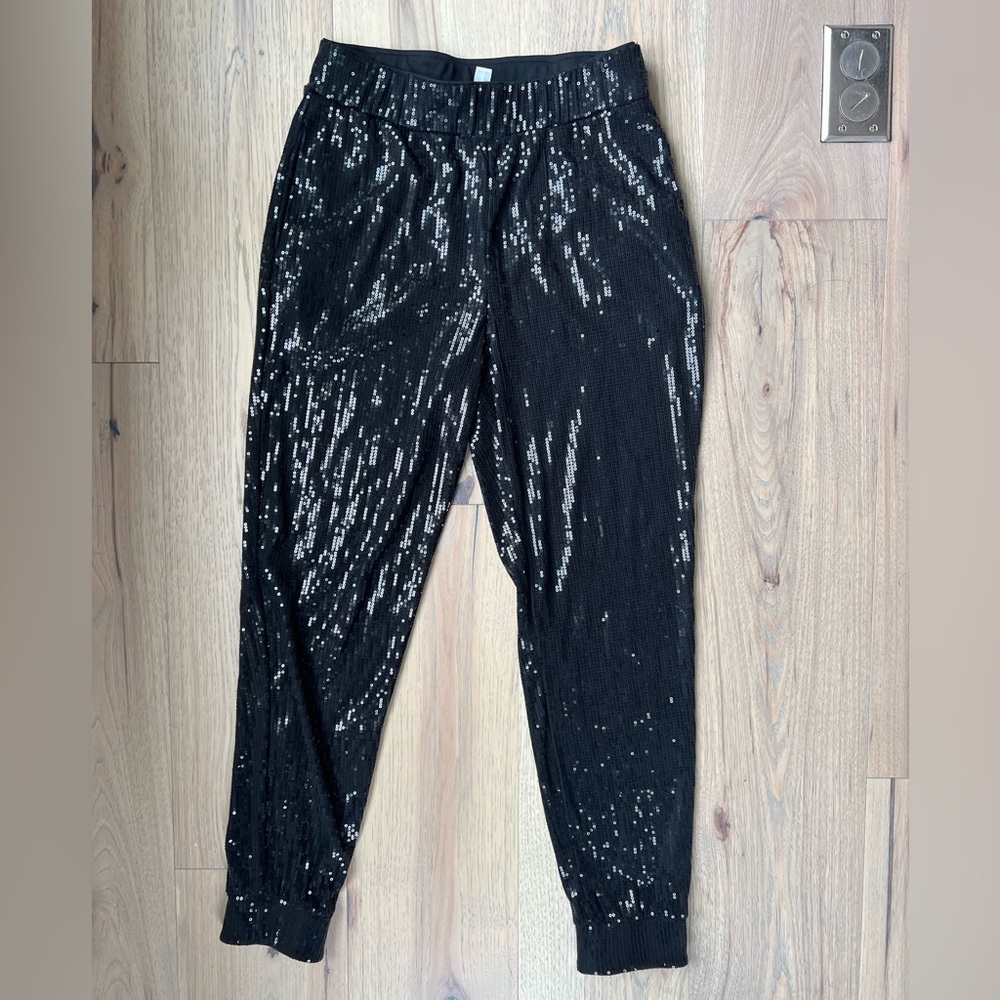 Black sequin joggers